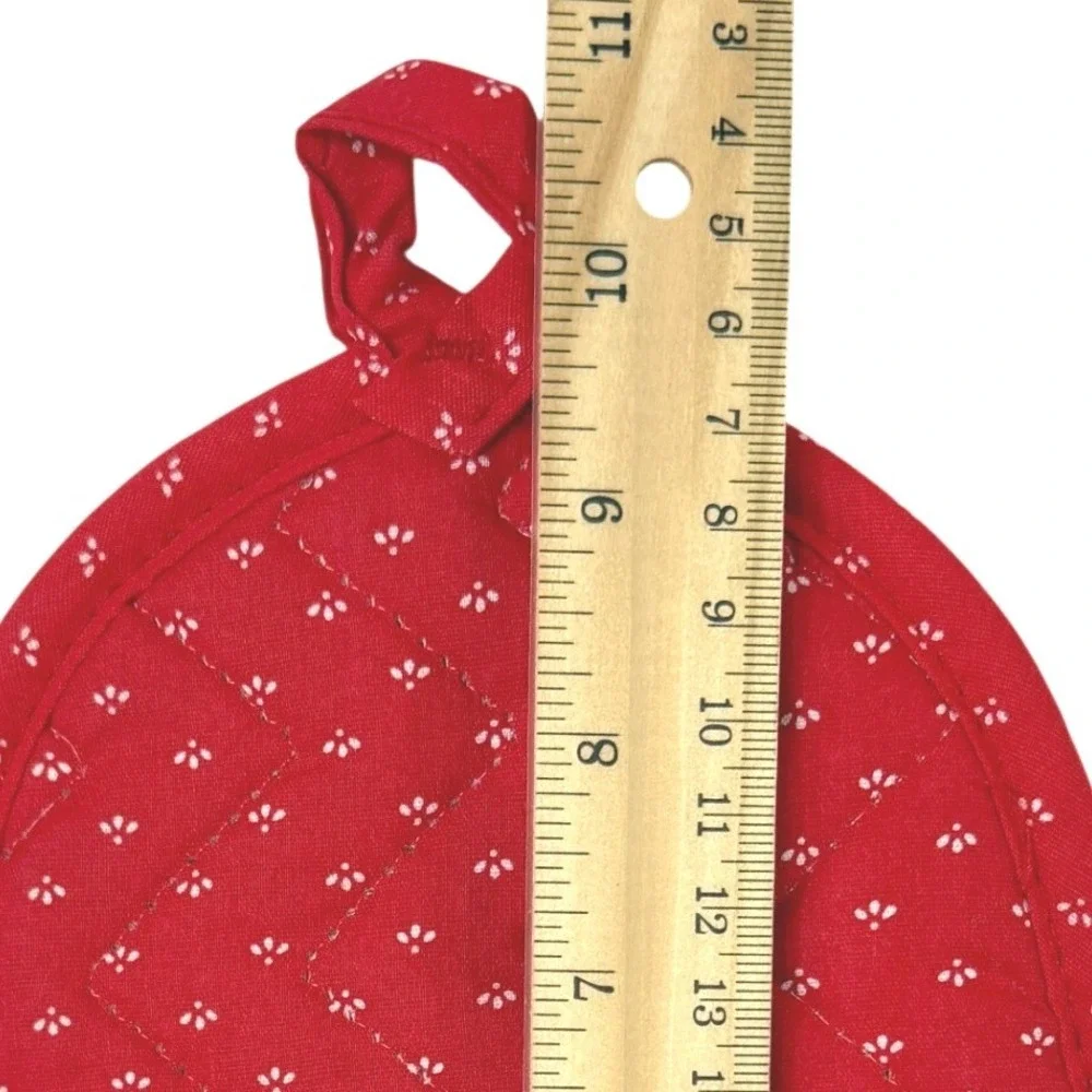 Vintage Christmas Potholder Red Bell Shape‎ Quilted Holiday Decor Grandmacore